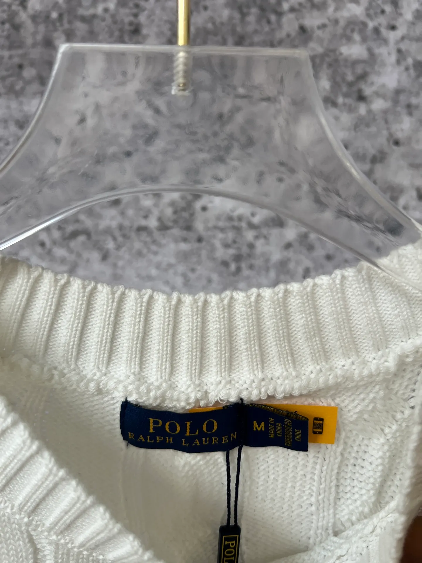 P230 Ralph Lauren men's and women's round neck rubberized sweater, made of the same pure cotton washed fabric as the original, no difference in craftsmanship details, original pony embroidery on the chest, restored one to one